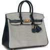 Hermès Birkin 25 Special Order HSS Gris Perle / Vert Rousseau Matte Crocodile Alligator BGHW