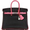 Hermès Birkin 25 Special Order HSS Black / Rose Azalee Chevre BPHW