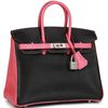 Hermès Birkin 25 Special Order HSS Black / Rose Azalee Chevre BPHW