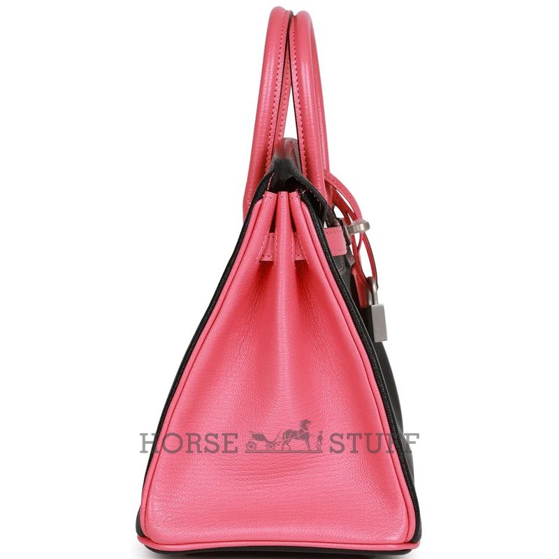 Hermès Birkin 25 Special Order HSS Black / Rose Azalee Chevre BPHW