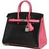 Hermès Birkin 25 Special Order HSS Black / Rose Azalee Chevre BPHW