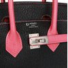 Hermès Birkin 25 Special Order HSS Black / Rose Azalee Chevre BPHW
