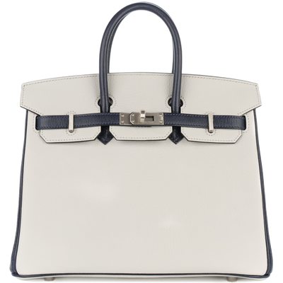 Hermès Birkin 25 Special Order HSS Blue Glacier / Bleu Navy Chevre BPHW