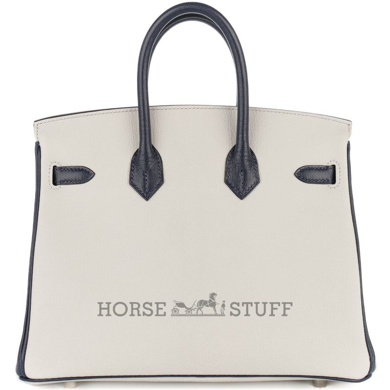 Hermès Birkin 25 Special Order HSS Black / Gris Perle Chevre BPHW
