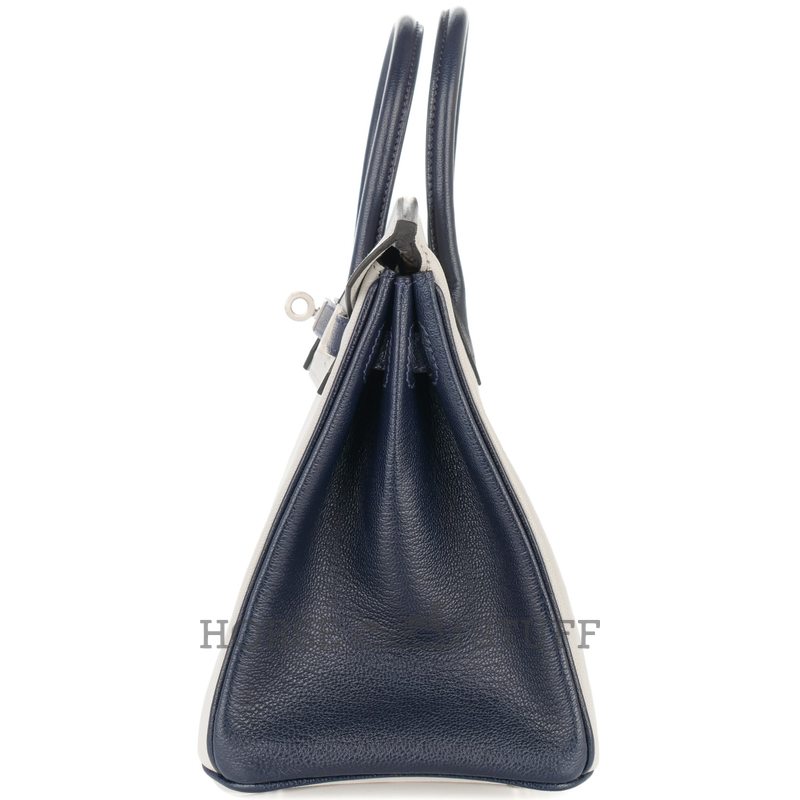 Hermès Birkin 25 Special Order HSS Black / Gris Perle Chevre BPHW