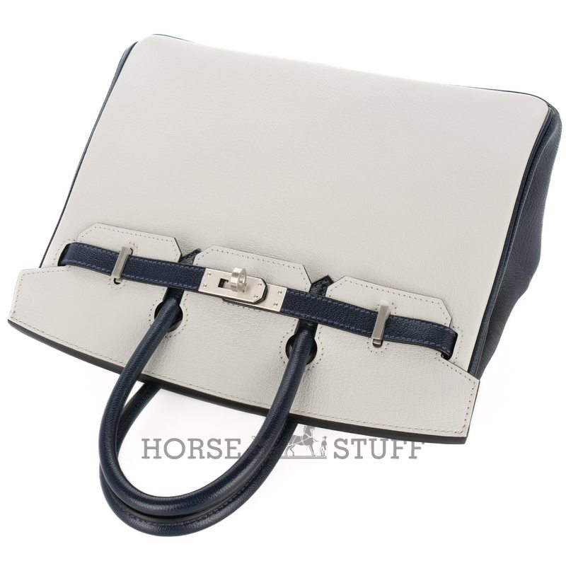 Hermès Birkin 25 Special Order HSS Black / Gris Perle Chevre BPHW
