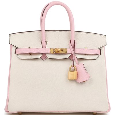 Hermès Birkin 25 Special Order HSS Nata / Rose Sakura Chevre BGHW