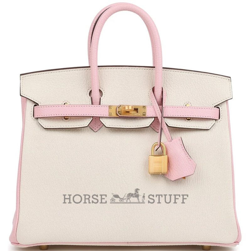 Hermès Birkin 25 Special Order HSS Nata / Rose Sakura Chevre BGHW