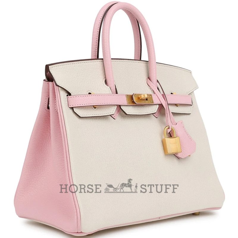 Hermès Birkin 25 Special Order HSS Nata / Rose Sakura Chevre BGHW
