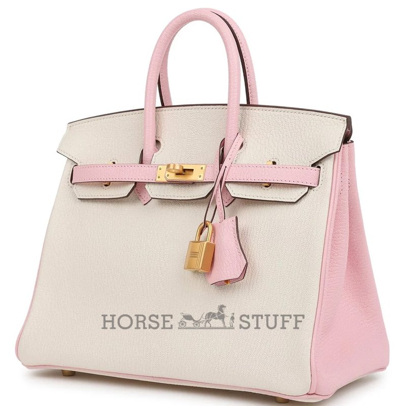 Hermès Birkin 25 Special Order HSS Nata / Rose Sakura Chevre BGHW