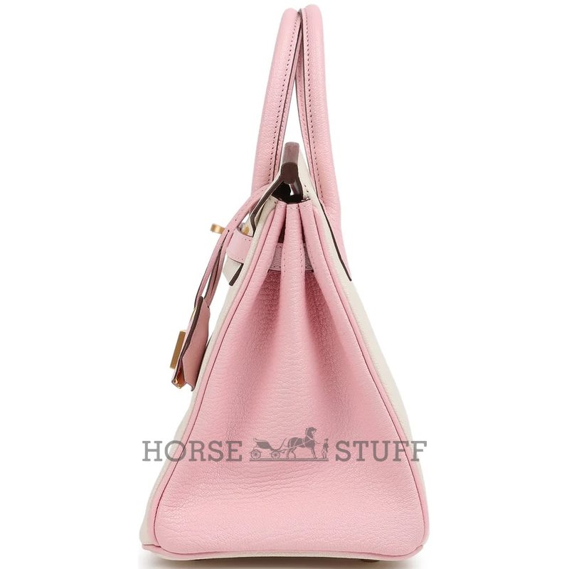 Hermès Birkin 25 Special Order HSS Nata / Rose Sakura Chevre BGHW