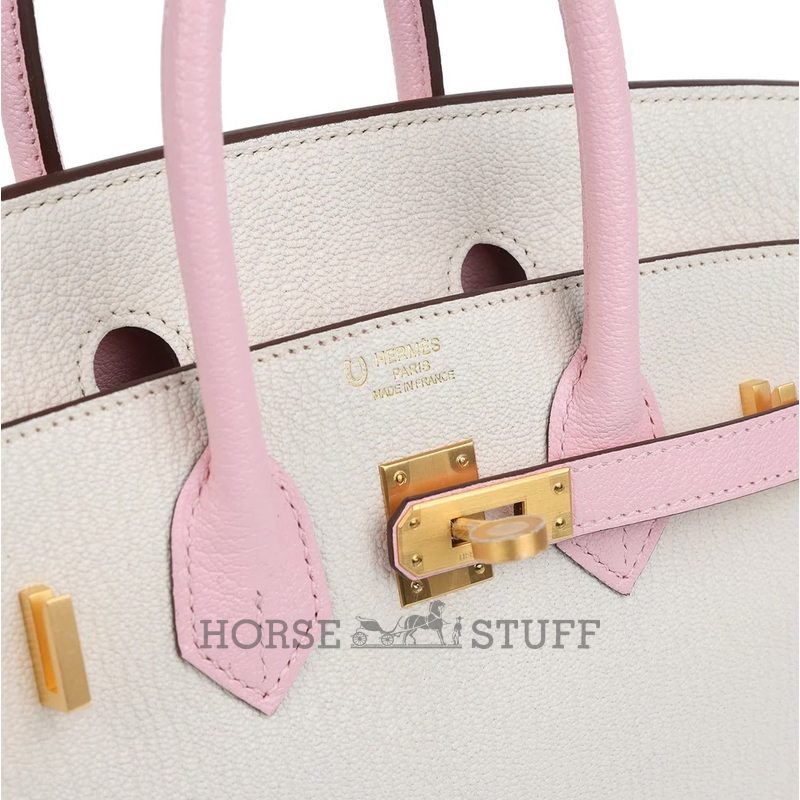 Hermès Birkin 25 Special Order HSS Nata / Rose Sakura Chevre BGHW