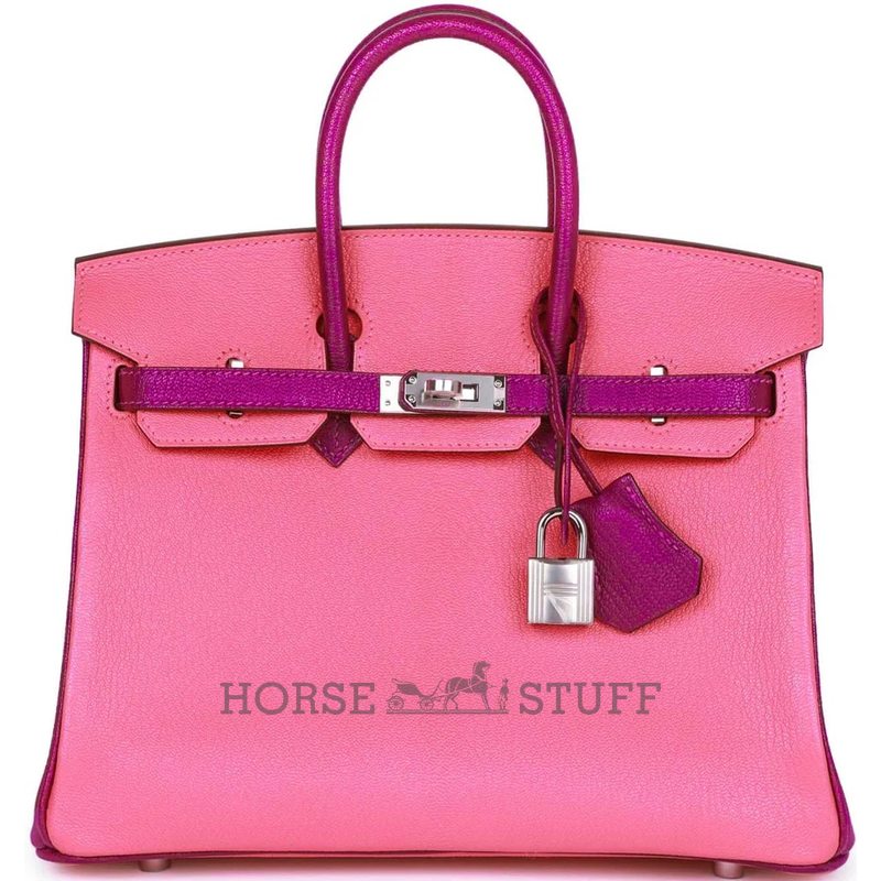 Hermès Birkin 25 Special Order HSS Rose Lipstick / Anemone Chevre PHW