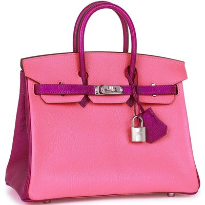 Hermès Birkin 25 Special Order HSS Rose Lipstick / Anemone Chevre PHW