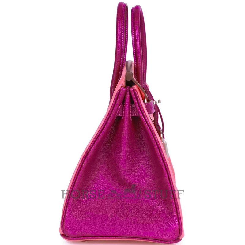 Hermès Birkin 25 Special Order HSS Rose Lipstick / Anemone Chevre PHW