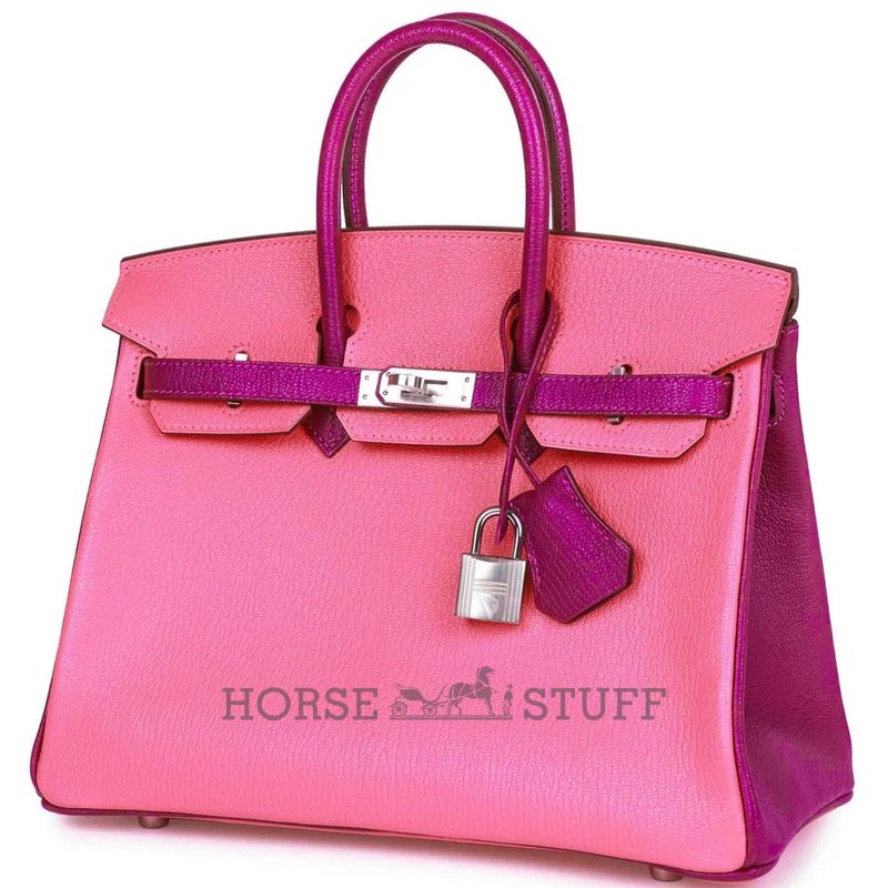 Hermès Birkin 25 Special Order HSS Rose Lipstick / Anemone Chevre PHW