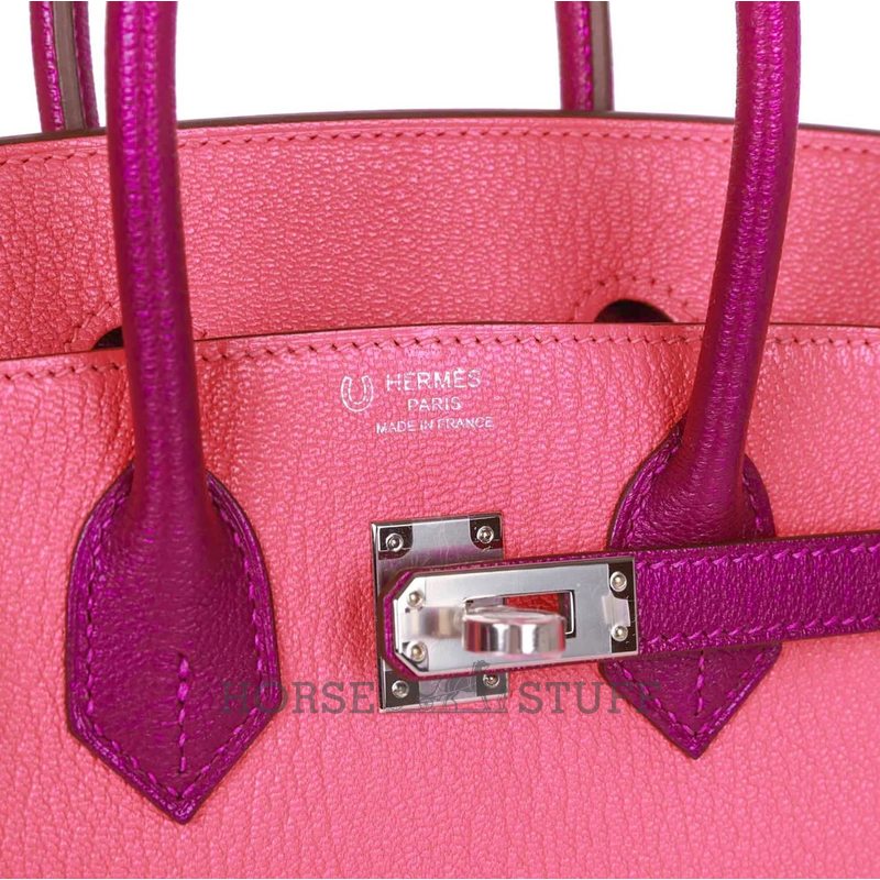 Hermès Birkin 25 Special Order HSS Rose Lipstick / Anemone Chevre PHW