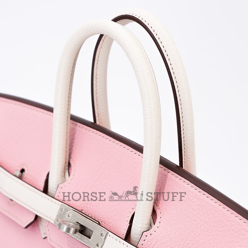 Hermès Birkin 25 Special Order HSS Rose Sakura / Nata Chevre BPHW