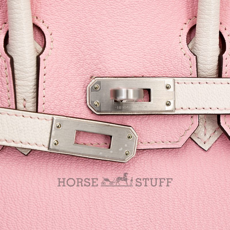 Hermès Birkin 25 Special Order HSS Rose Sakura / Nata Chevre BPHW