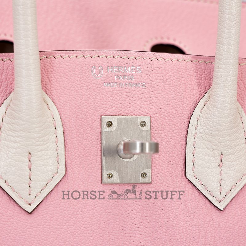 Hermès Birkin 25 Special Order HSS Rose Sakura / Nata Chevre BPHW