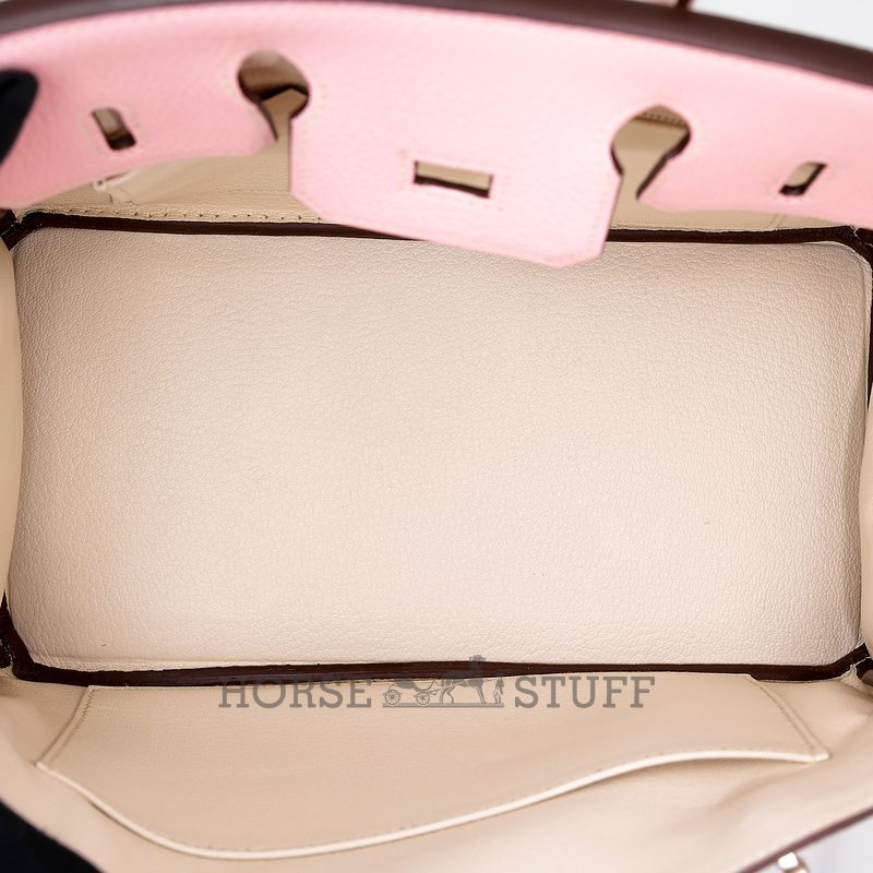 Hermès Birkin 25 Special Order HSS Rose Sakura / Nata Chevre BPHW