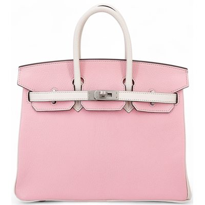 Hermès Birkin 25 Special Order HSS Rose Sakura / Nata Chevre BPHW