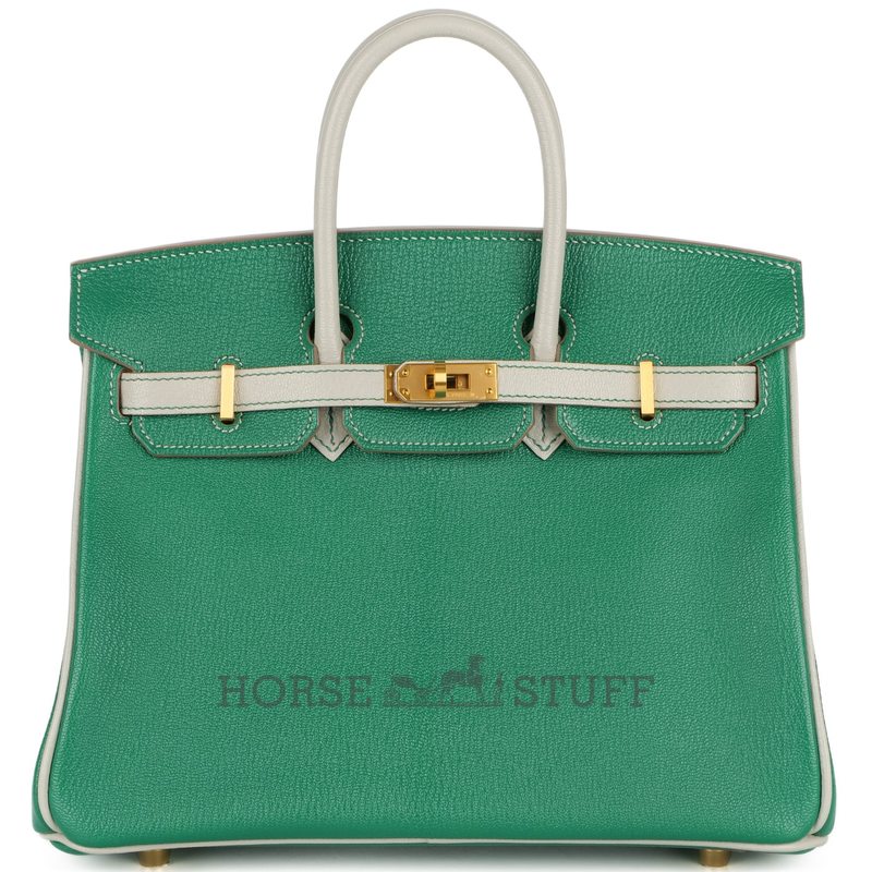 Hermès Birkin 25 Special Order HSS Black / Gris Perle Chevre BPHW