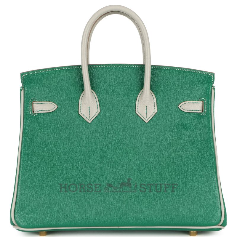 Hermès Birkin 25 Special Order HSS Black / Gris Perle Chevre BPHW