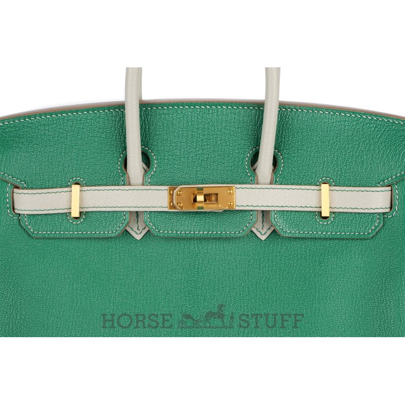 Hermès Birkin 25 Special Order HSS Black / Gris Perle Chevre BPHW
