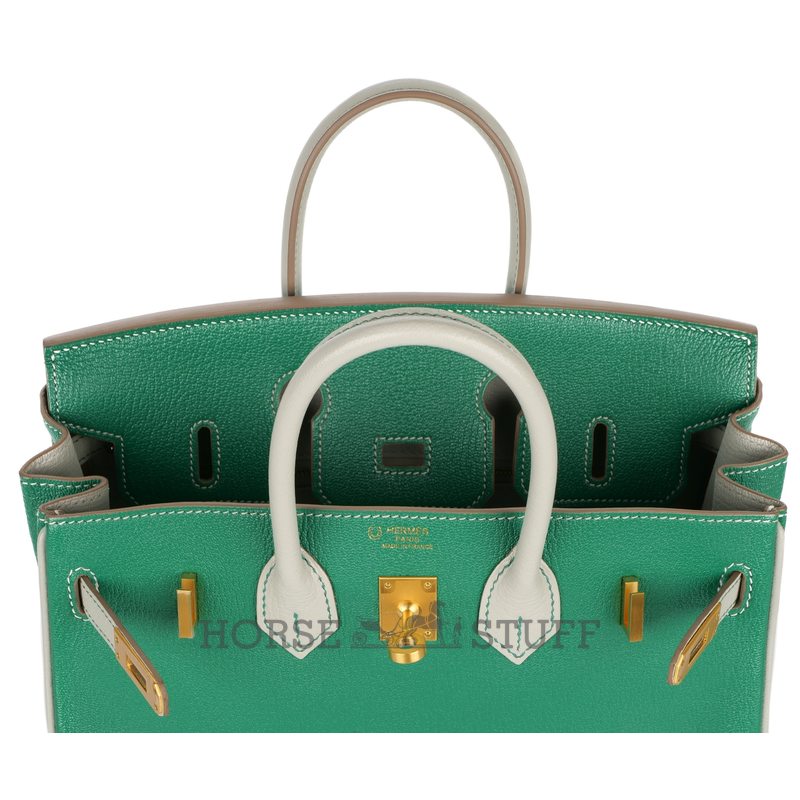 Hermès Birkin 25 Special Order HSS Black / Gris Perle Chevre BPHW