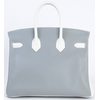 Hermès Birkin 25 Special Order HSS Gris Mouette / White Clemence Permabrass