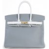 Hermès Birkin 25 Special Order HSS Gris Mouette / White Clemence Permabrass