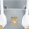 Hermès Birkin 25 Special Order HSS Gris Mouette / White Clemence Permabrass