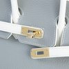 Hermès Birkin 25 Special Order HSS Gris Mouette / White Clemence Permabrass