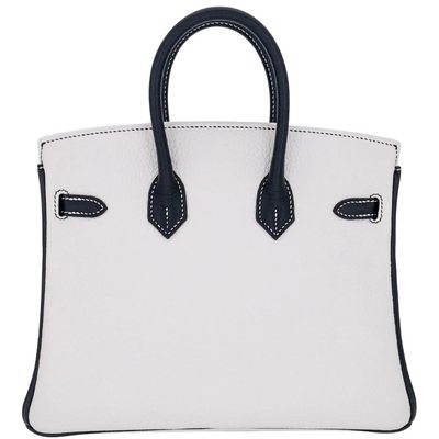 Hermès Birkin 25 Special Order HSS White / Black Clemence PHW