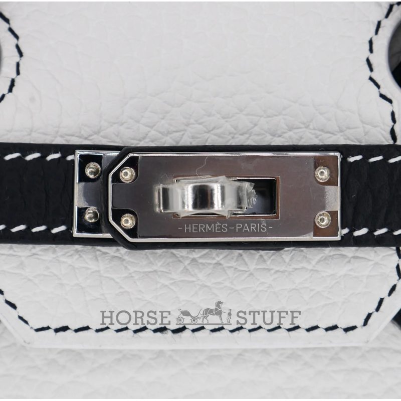 Hermès Birkin 25 Special Order HSS White / Black Clemence PHW