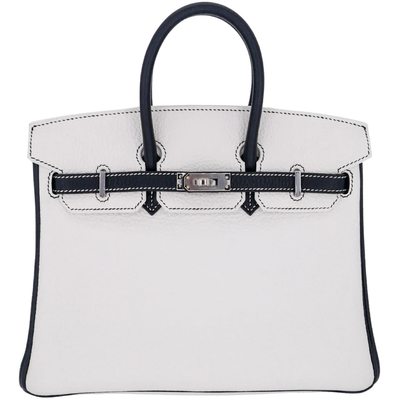 Hermès Birkin 25 Special Order HSS White / Black Clemence PHW
