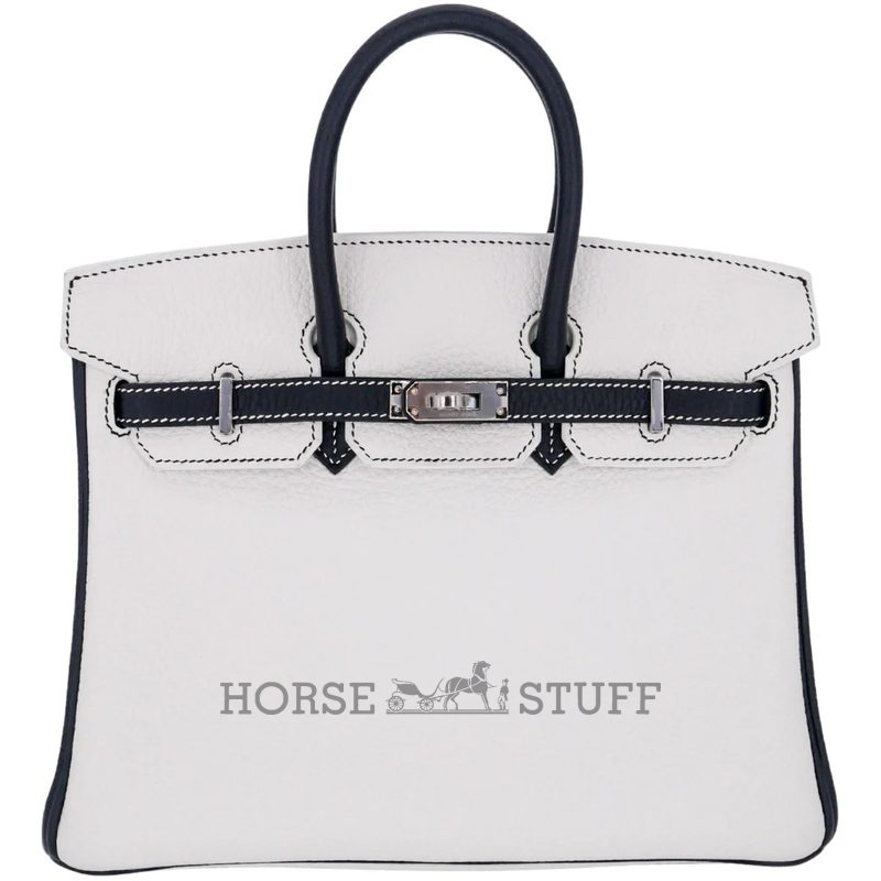 Hermès Birkin 25 Special Order HSS White / Black Clemence PHW