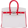 Hermès Birkin 25 Special Order HSS White / Rose Extreme Clemence BPHW