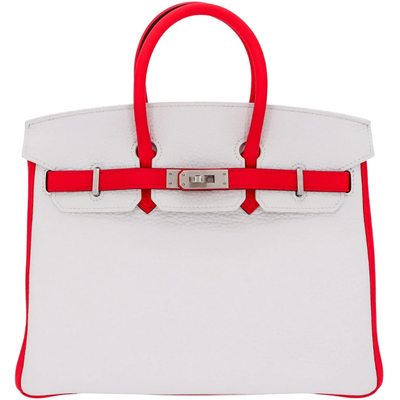 Hermès Birkin 25 Special Order HSS White / Rose Extreme Clemence BPHW