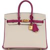 Hermès Birkin 25 Special Order HSS Craie / Rose Pourpre BGHW