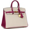 Hermès Birkin 25 Special Order HSS Craie / Rose Pourpre BGHW