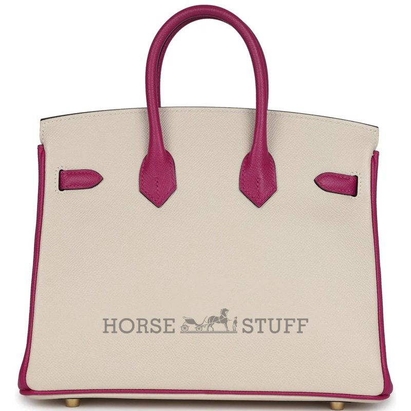 Hermès Birkin 25 Special Order HSS Craie / Rose Pourpre BGHW