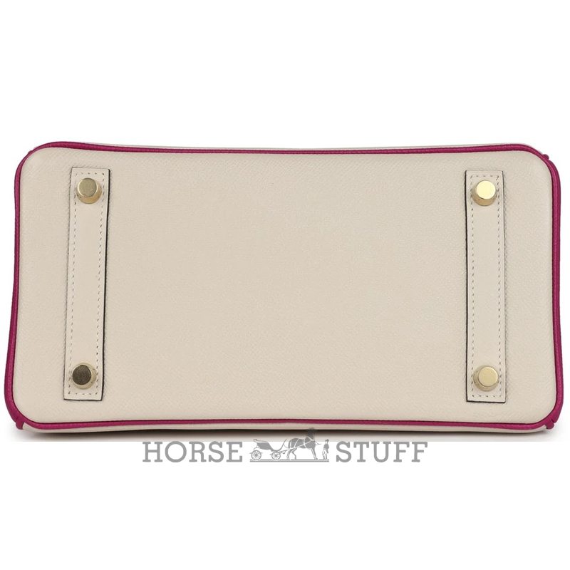 Hermès Birkin 25 Special Order HSS Craie / Rose Pourpre BGHW