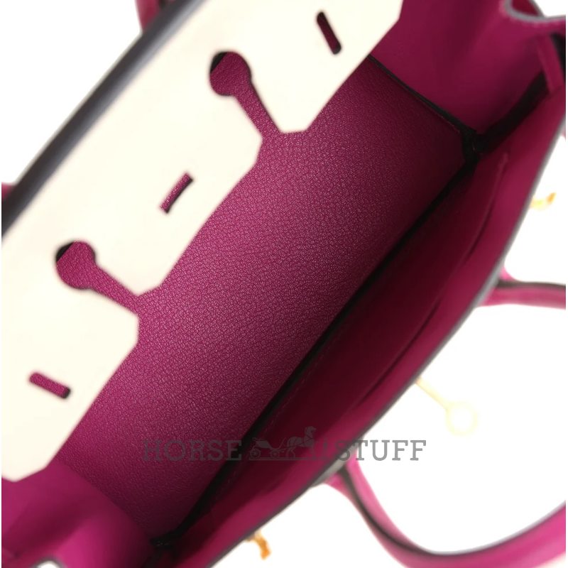 Hermès Birkin 25 Special Order HSS Craie / Rose Pourpre BGHW