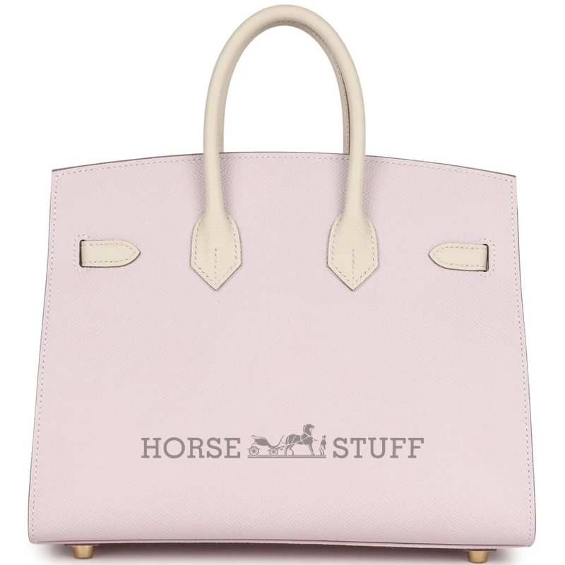 Hermès Birkin Sellier 25 Special Order Mauve Pale / Craie Epsom BGHW