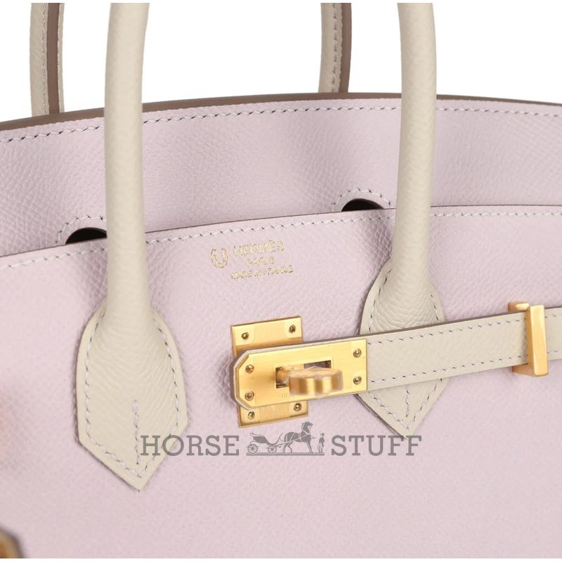 Hermès Birkin Sellier 25 Special Order Mauve Pale / Craie Epsom BGHW