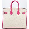 Hermès Birkin 25 Special Order HSS Craie / Rose Tyrien Ostrich RGHW