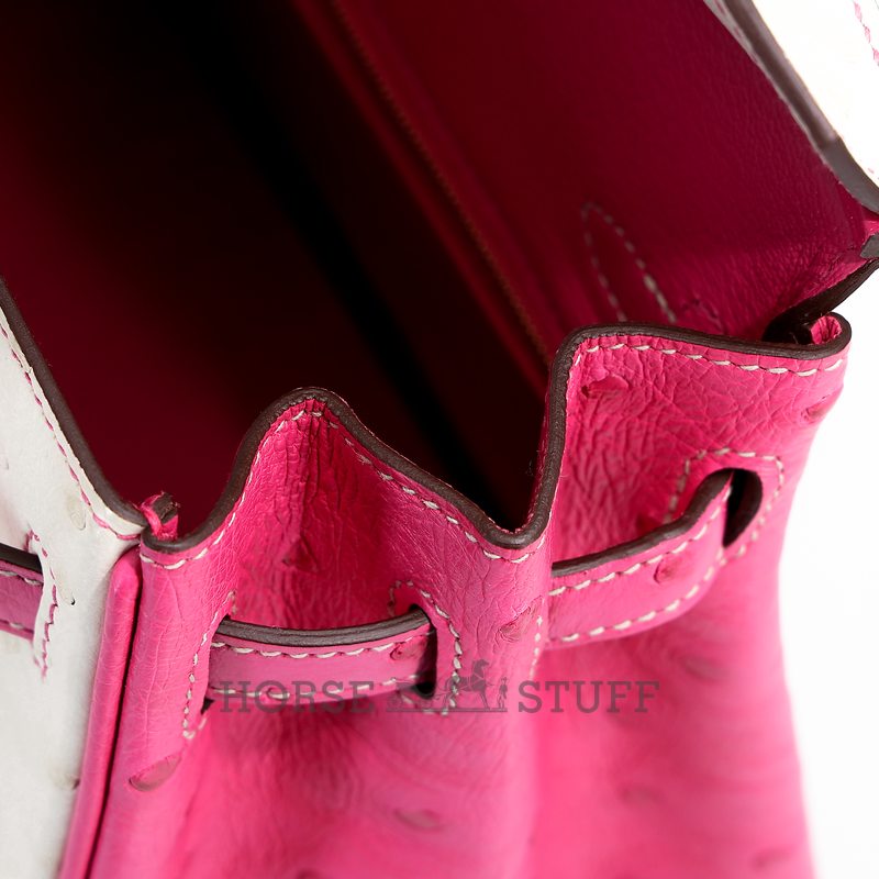 Hermès Birkin 25 Special Order HSS Craie / Rose Tyrien Ostrich RGHW