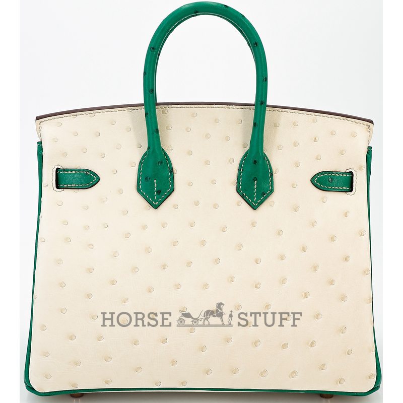 Hermès Birkin 25 Special Order HSS Craie / Bambou Ostrich RGHW